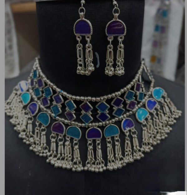 Handcrafted Meenakari Oxidised Necklace Set