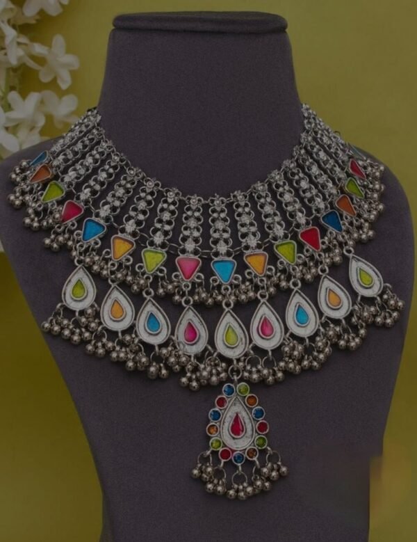 Multi Color Handcrafted Oxidised Necklace Set