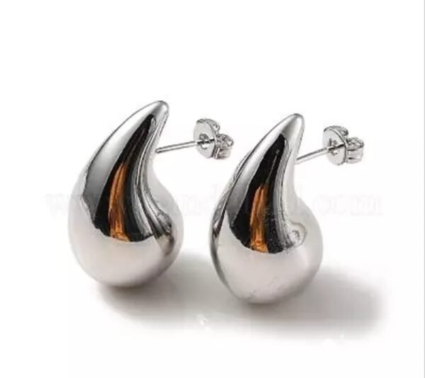 Water Drop Earrings (Silver) - Image 4