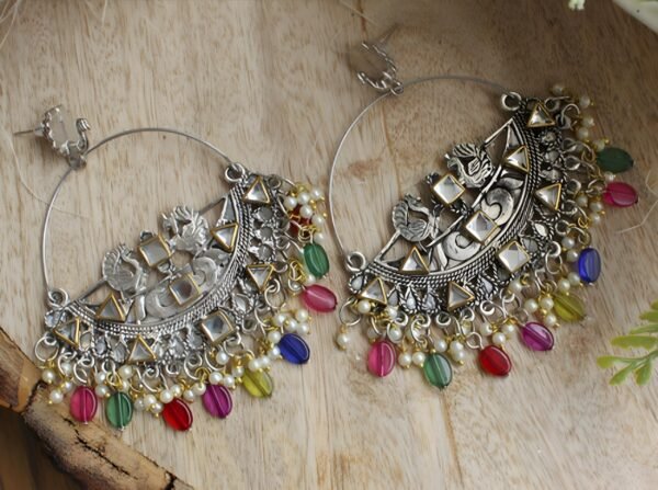 Kundan Fusion Chandbali Jhumka set