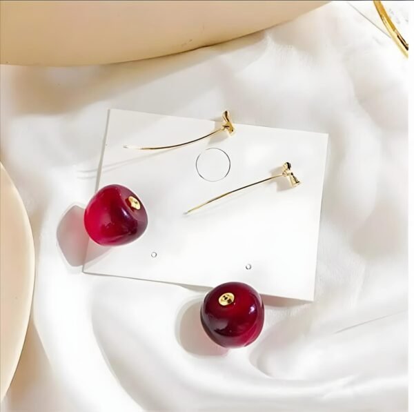 Red Cherry Earrings - Image 5