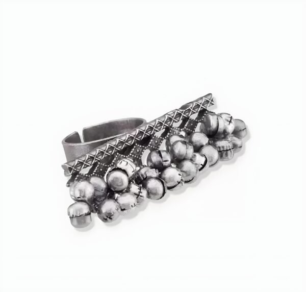 Silver Replica Ghungharoo Finger Ring - Image 4