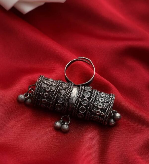 Oxidised Antique Ghungharu Finger Ring