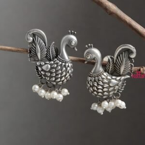 Duck Pearl Silver Replica Earrings