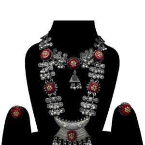 Classic Timeless Kundan Fusion Necklace Set (Red)