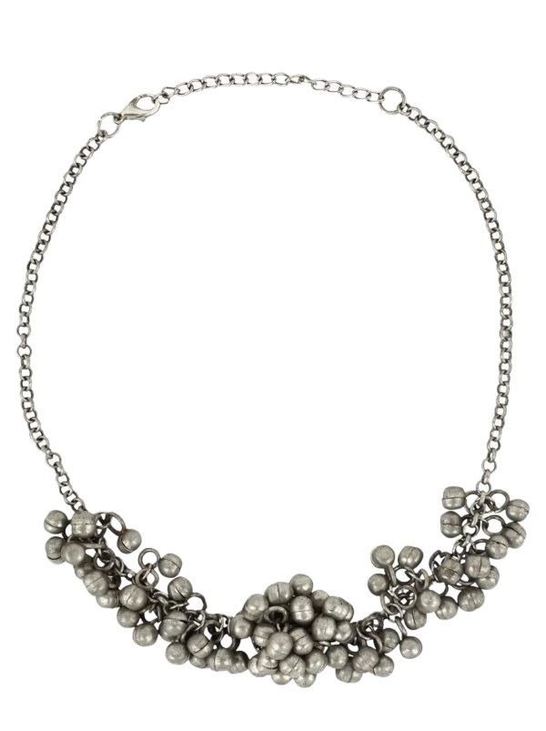 Silver Plated Ghungharoo Choker Necklace - Image 4