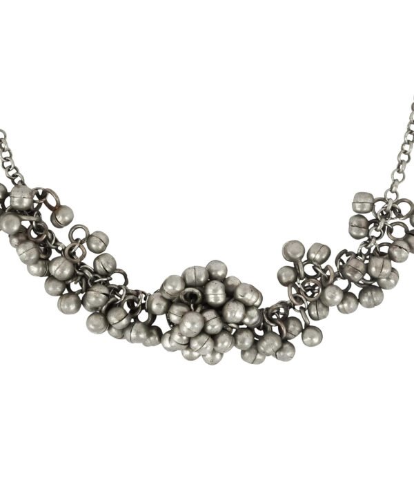 Silver Plated Ghungharoo Choker Necklace - Image 3