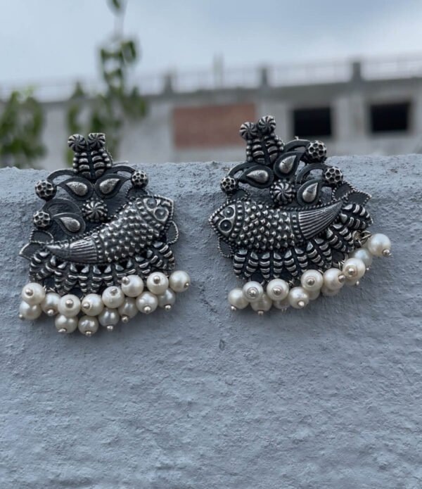 Pearl Silver Replica Earrings - Image 4