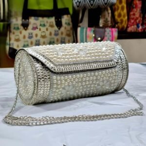 Pearl Handmade Metal Clutch (Medium)