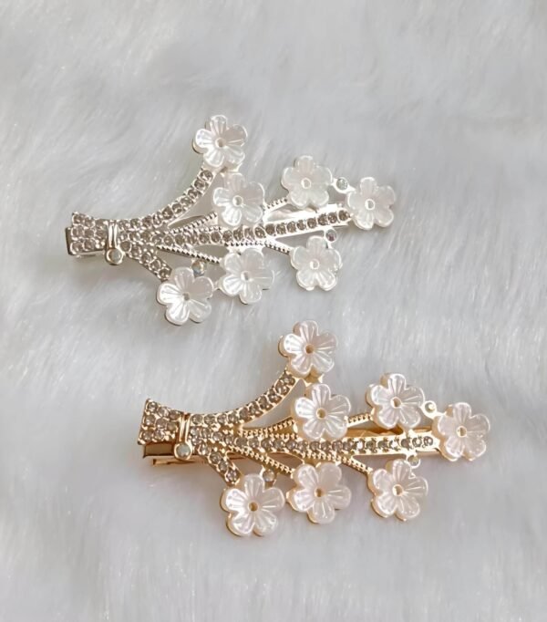 Trendy Pearl Korean Hair Clips Pair - Image 4