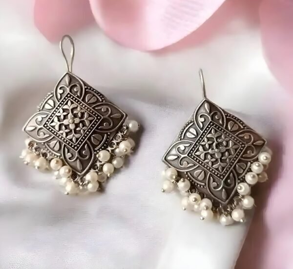 Silver Replica Pearl Earrings